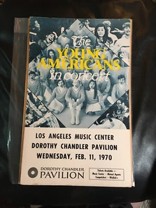 Póster publicitario original de 1970 para jóvenes estadounidenses en el Centro de Música de Los Ángeles - Imagen 1 de 2
