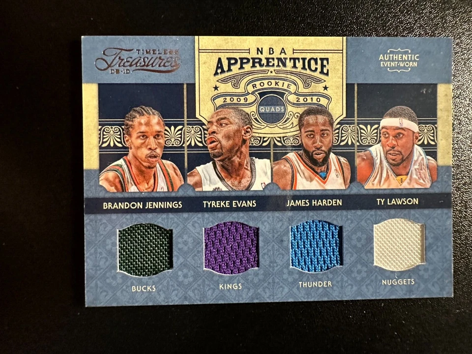 2009-10 Timeless Treasures Quads novato James Harden, Jennings, Evans #d 56/100 Foto 1 de 3