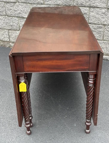 Antique Sheraton Drop Leaf Mahogany Gate Leg Table 29” X 22” X 47 3/4” Cover