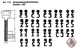 Buntbart-Schlüssel Bart höhe Rohling WSS Art 113 Nr 1 - Nr 36 - Bild 1 von 2