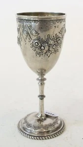 A Antique Sterling Sliver Embossed Goblet - Picture 1 of 7