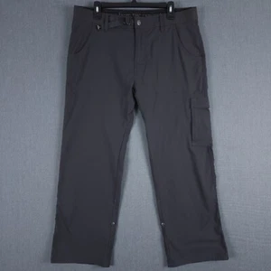 Prana Stretch Zion Hose Herren 35 (passt 35x28) anthrazit grau Gürtel Rollbein - Bild 1 von 12