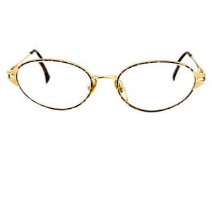 Vintage Genny 675 5008 Brown Gold Oval Glasses Frames 52-17 frame only H14938 - Picture 1 of 7