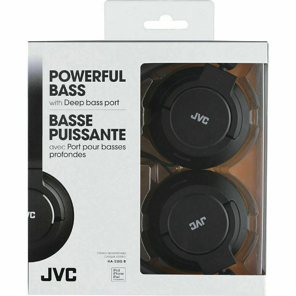 JVC Has180 The On-ear Headphones Black Powerful Bass