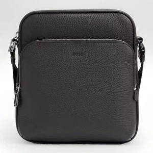 HUGO BOSS LEATHER New Crosstown_NS Zip 50529288 Black - Picture 1 of 8