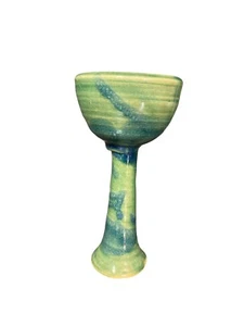 Calice calice da vino in gres smaltato a goccia ceramica vintage - Foto 1 di 7