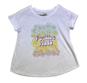 SO Positive Vibes Girls Short Sleeve Shirt Size Large White FREE S&H - Picture 1 of 6