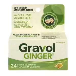 2 Boxes GRAVOL GINGER Liquid Gel Capsules 24 Capsules from CANADA - Picture 1 of 1