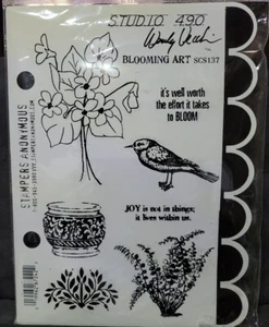 STUDIO 490 BLÜHENDE KUNST SCS137 BRIEFMARKEN UNMONTIERT STAMPERS ANONYME SPRÜCHE VOGEL - Bild 1 von 1