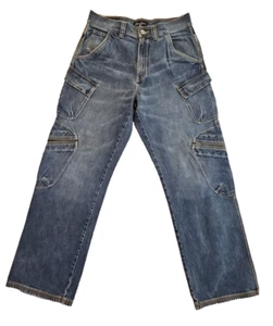 Sean John Jeans Men’s 32x32 Blue Y2K Hip Hop Baggy Wide Leg Denim Zip Pockets - Picture 1 of 13