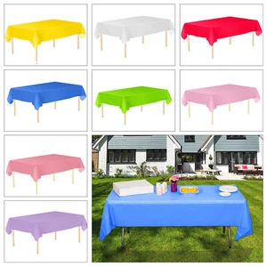 Large Rectangle Table Cover Cloth PVC Party Wipe Clean Tablecloth 137cm x 274cm - Picture 1 of 28