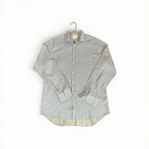 Billy Reid Men's 2XL Blue Checkered Shirt Long Sleeve Button Up Made Italy XXL - Picture 1 of 11