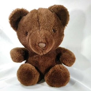 Vintage Chocolate Brown Teddy Bear 80s Stuffed Animal Toy 1984 SWIB Cute Korea - Picture 1 of 12