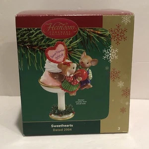 Carlton Cards Christmas Ornament Sweethearts 2004 Mice In Love Ice Cream Sundae - Bild 1 von 13