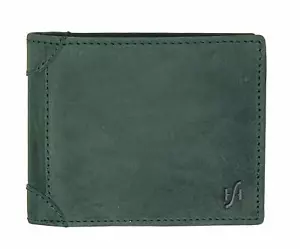 StarHide RFID BLOCKING Mens Distressed Green Leather Wallet Zip Coin Purse 1145 - Picture 1 of 7