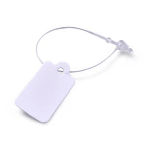 Juego de 5000 etiquetas de precio de papel de exhibición de joyas rectangulares blancas con bridas de plástico para cables - Imagen 1 de 2