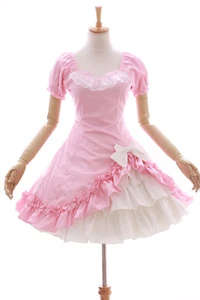 JL-572 rosa weiß Rüschen Classic Gothic Lolita Kleid Rock Kostüm Cosplay - Bild 1 von 12