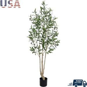 5 FT Artificial Olive Tree Faux Silk Plant Lifelike Indoor Home Office Decor New - Picture 1 of 8