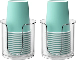 Bathroom Cup Dispenser,Small Disposable Paper Cup Holder,Compact Mouthwash Cups - Picture 1 of 5