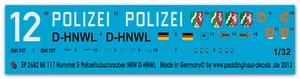 Peddinghaus-Decals 1/32 2682 BK 117 Hummel 5 Polizeihubschrauber NRW