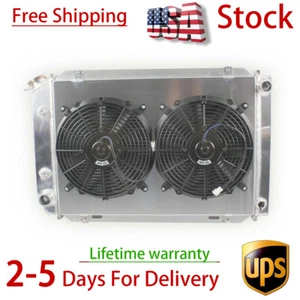 Radiador de aluminio de 3 filas + cubierta + ventilador para Ford Mustang GT 1979-93 80 / LX 5,0 L V8 - Imagen 1 de 11