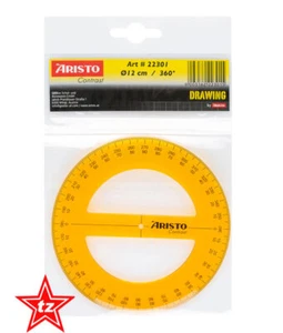 Vollkreis Winkelmesser 360° - 12 cm - orange transparent - Bild 1 von 2