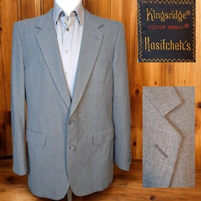 Kingsridge Jacket Sport coat Mens 42L Gray Windowpane Vintage - Image 1 of 4
