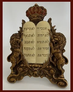 Syroco Wooden Torah - Judaism/Hebrew Wall Or Desk Plaque 7” x 5¼” - USA Made - Picture 1 of 12