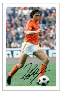 Johan Cruyff Holland 80s Football Autograph Signed Photo Print A5 - Foto 1 di 1