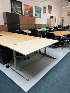 Steelcase - Schreibtisch - 160x80cm - höhenverstellbar - Ahorn - A581 - Bild 1 von 5