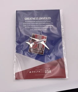 Delta Air Lines 2024 Paris Olympiamannschaft USA neues Flugzeug Lackierung Pin - Bild 1 von 2