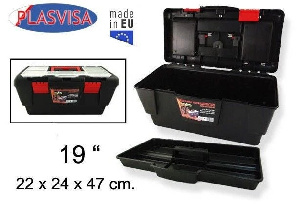 x Valigetta Scatola Cassetta Portautensili Porta Attrezzi Lavoro 19" 48cm dfh - Immagine 1 di 1