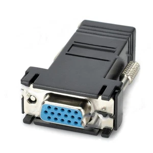 ADATTATORE CONVERTITORE DA VGA FEMMINA A LAN VGA TO LAN CAT 5 5e RJ45 - Foto 1 di 5