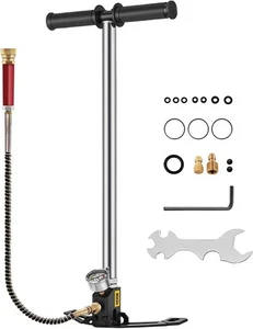 304 Stainless Steel PCP Hand Pump - 4500 PSI Air Pump with Easy Read Gauge - Picture 1 of 9