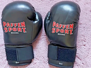 Pfaffen Sport Boxing Kids Boxhandschuhe Gr. 6oz schwarz mit rotem Schriftzug - Bild 1 von 9