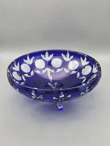 vintage glas schale blau - Bild 1 von 3