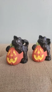Juego de 2 candelabros vintage Russ parpadeantes Fright Lites gato negro y calabaza - Imagen 1 de 4