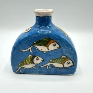 Vase Studio Keramik Fische Fisch Handbemalt wohl aus Persien Vintage - Bild 1 von 18
