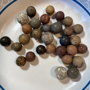 Vintage Clay Marble Lot Of 30 - Picture 1 of 2