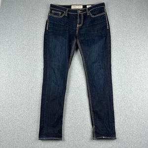 BKE Buckle Jeans Women Payton 29x31.5 (32x28) Low Rise Dark Wash Thick Stitch - Picture 1 of 10