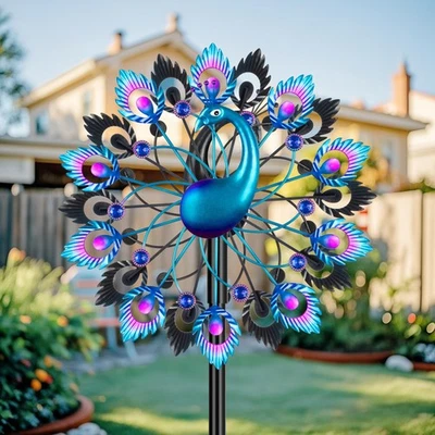 Molino de viento para pavos reales 360° de 13 pulgadas con hilanderos de jardín para Y... Foto 1 de 4