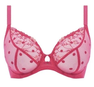 Freya Awakening AA5331 Underwired Sheer Plunge Bra Red 38DDD - Picture 1 of 5