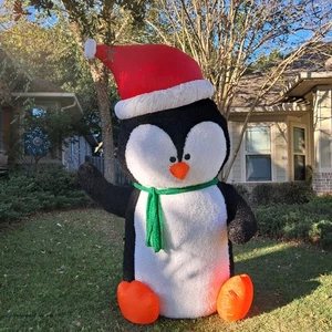 Holiday Living Gemmy Weihnachten 8,49' Pinguin Weihnachtsmütze luftgeblasen aufblasbar flauschig - Bild 1 von 14