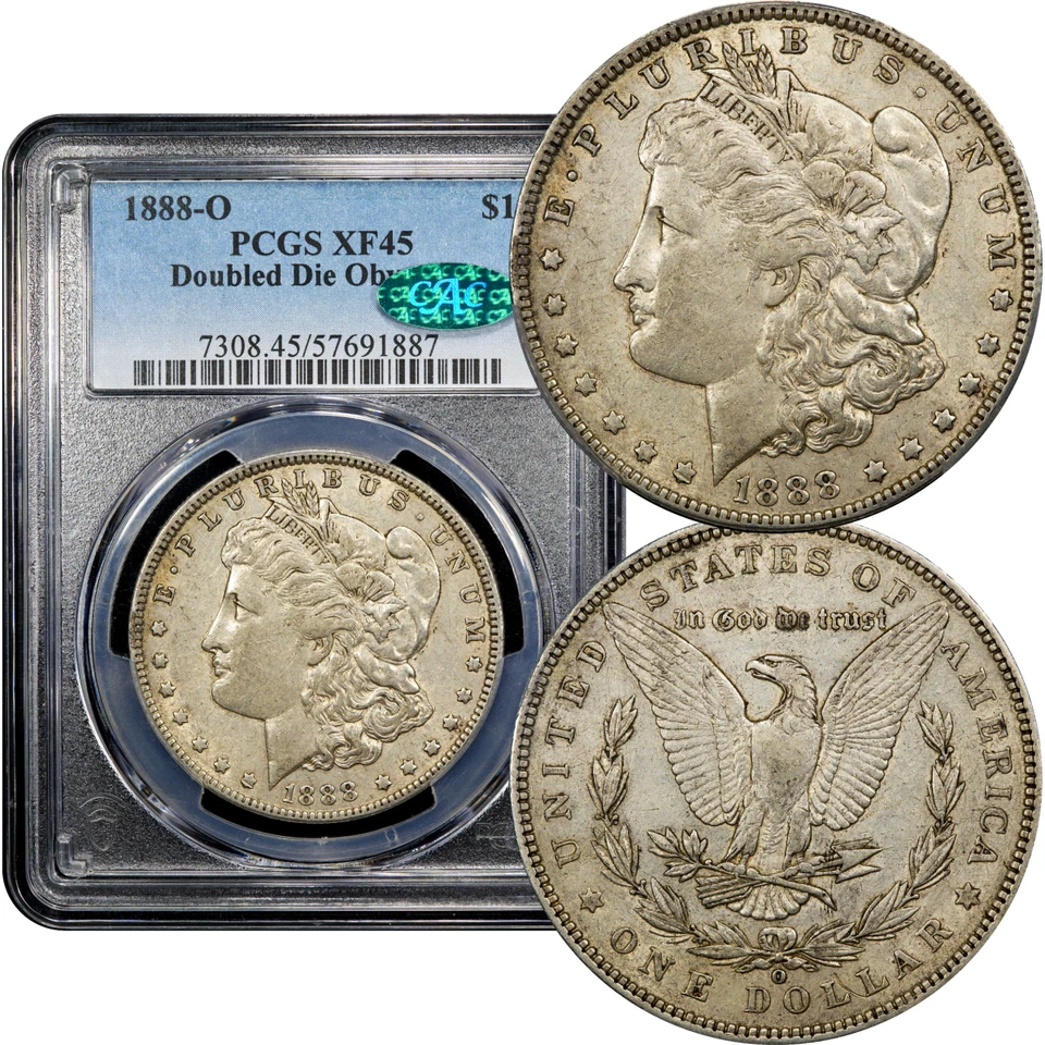 1888-O Morgan Dollar $1 Doubled Die Obverse PCGS XF45 CAC - Image 1 of 4