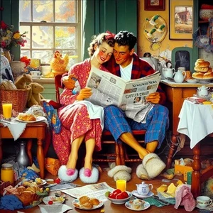 QPuzzles 256 Piece Square Jigsaw Puzzle - Audrey's Hatbox - Honeymoon Bubble - Bild 1 von 1