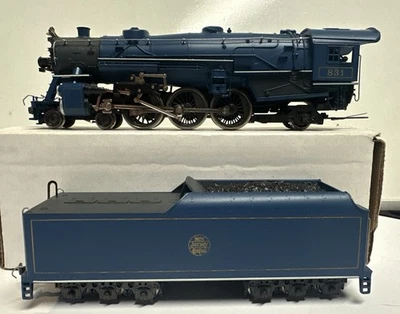 Rivarossi HO Scale CNJ New Jersey Central Blue Comet 4-6-2 Steam Engine #831 - Image 1 of 4