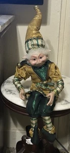 Christmas Jester Elf Posable Elf On The Shelf Sitter Figurine Hobby Lobby 20" - Picture 1 of 16