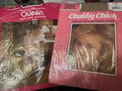 2 Pantimedias VNT AÑOS 70 Marrón Bronceado Desnudo Soporte Transparente Nylon Spandex Talla XL 2x Foto 1 de 4