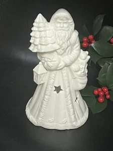 Schöne Kurt Adler ganz weiß Weihnachtsmann Figur Teelichthalter - Bild 1 von 10