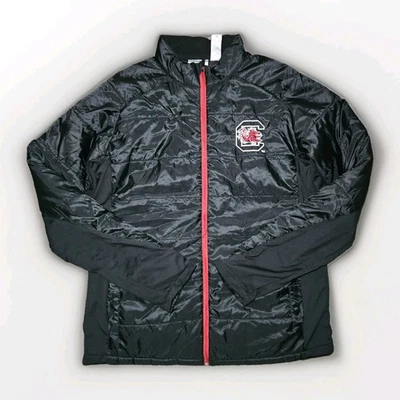 Chaqueta South Carolina Gamecocks Para Hombres XL Puffer Cremallera Completa Negra Foto 1 de 4